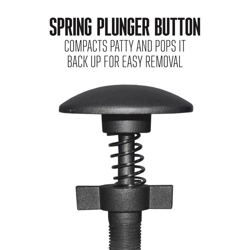 Weston Burger Press, Makes 4 1/2" Diameter Patties for Hamburger, Crab Cakes, Sausage, 1/4lb to 3/4lb, with Spring Ejector for Easy Removal, Single, Non-stick Heavy-Duty Cast Aluminum (07-0310-W) - Image 4